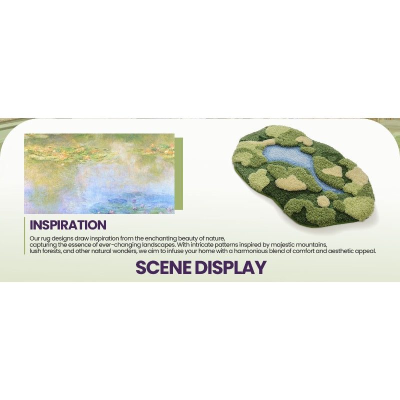 Tapis de salle de bain paysage de mousse