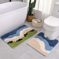 Tapis de salle de bain paysage tufté, collines