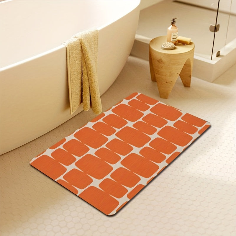 Tapis de salle de bain plat, imprimé rétro