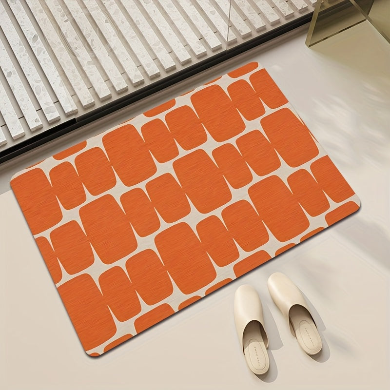 Tapis de salle de bain plat, imprimé rétro