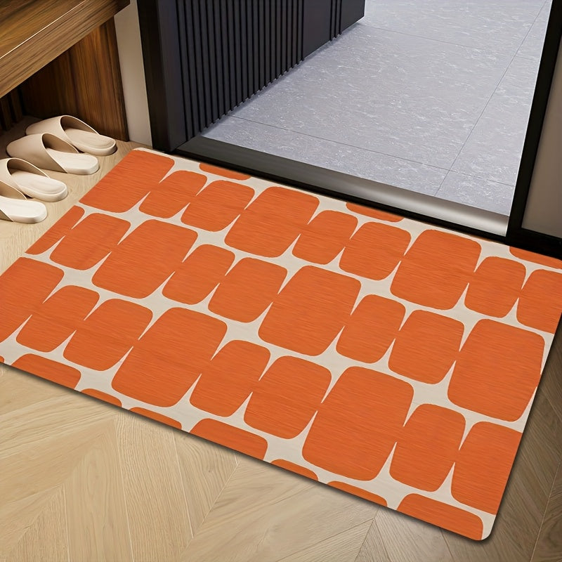 Tapis de salle de bain plat, imprimé rétro