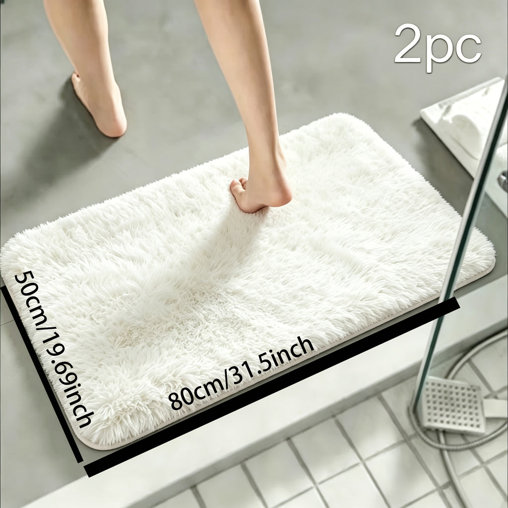 Tapis de salle de bain à poil long vendu par deux