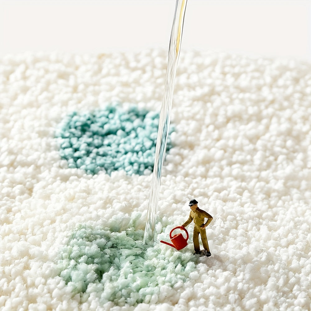Tapis de salle de bain à pois colorés, épais et doux