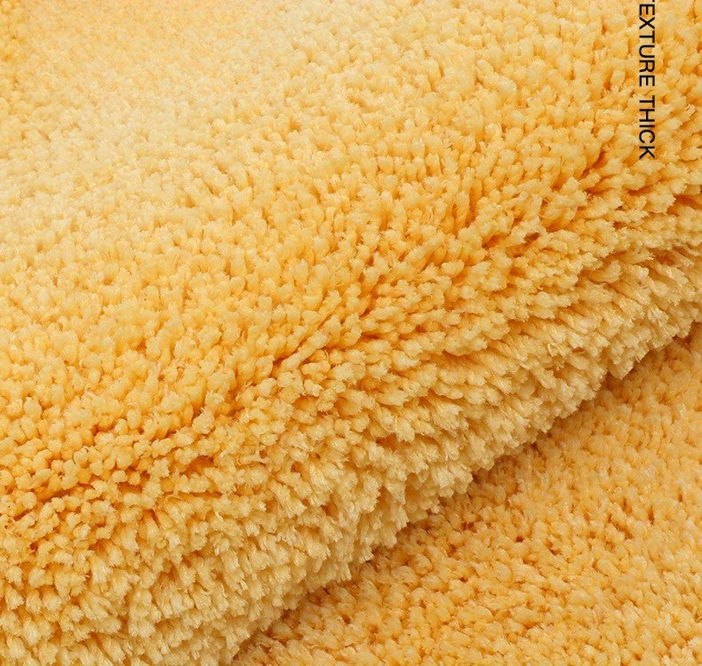 Tapis de salle de bain polaire à bord ondulé, 3 couleurs