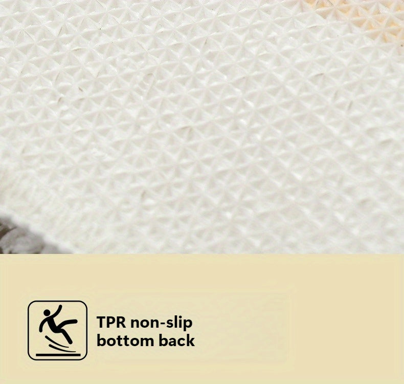 Tapis de salle de bain polaire à bord ondulé, 3 couleurs