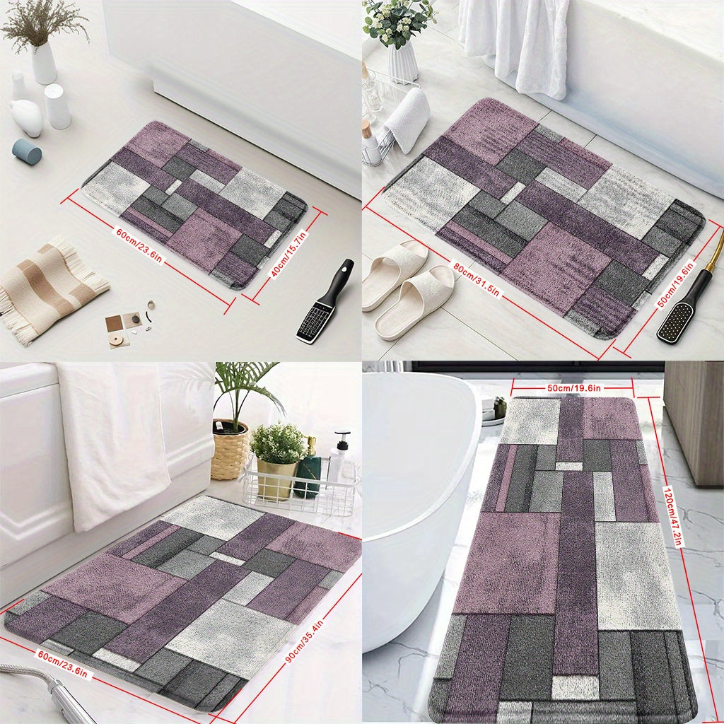 Tapis de salle de bain, damier imprimé