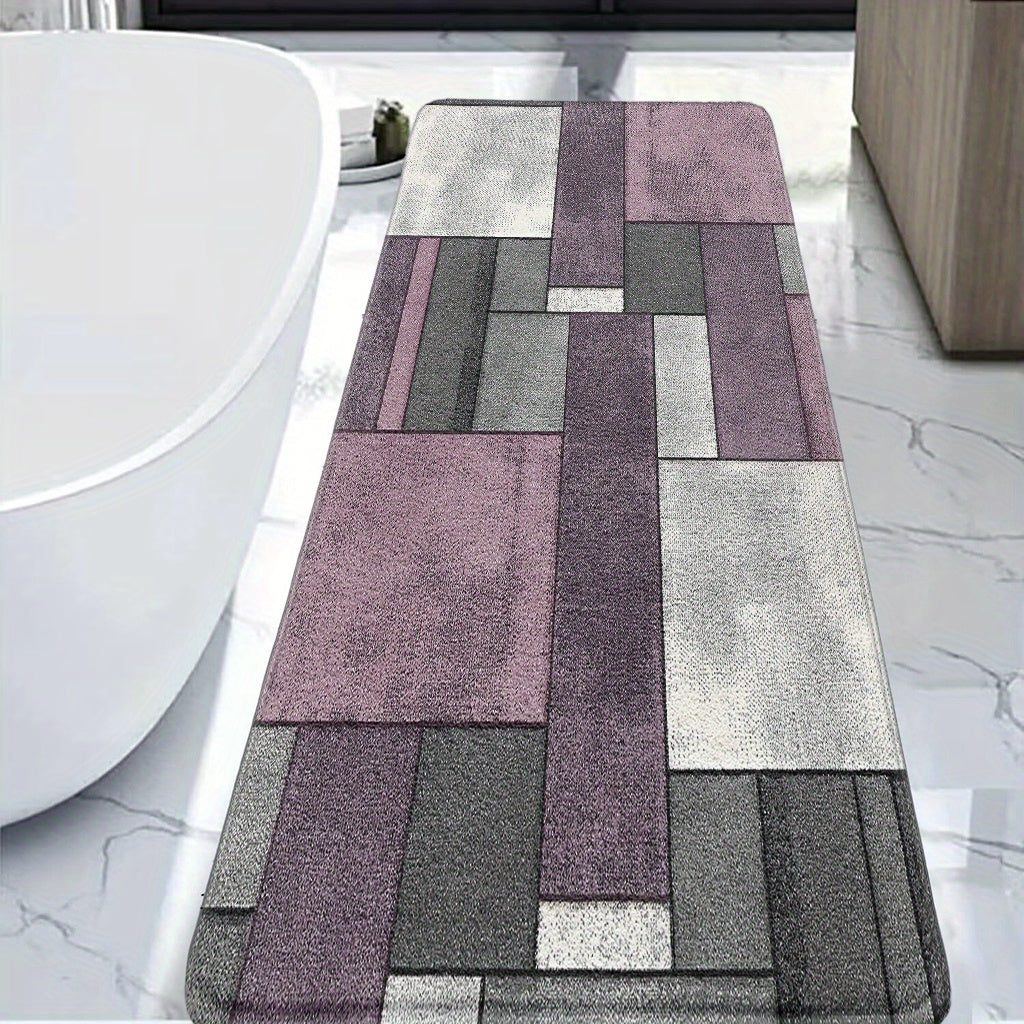 Tapis de salle de bain, damier imprimé