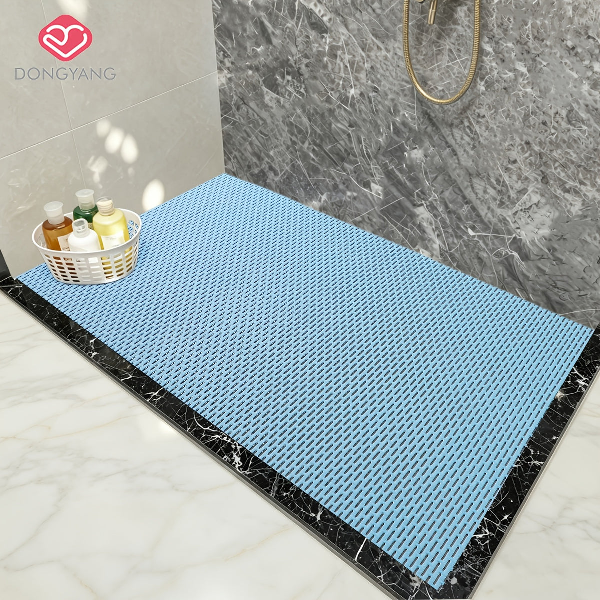 Tapis de salle de bain PVC ajouré uni, jusqu'au