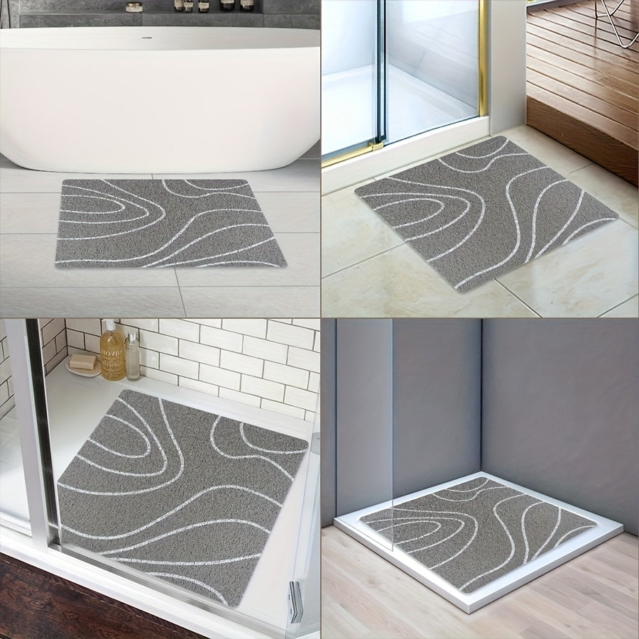 Tapis de salle de bain PVC bouclé à lignes