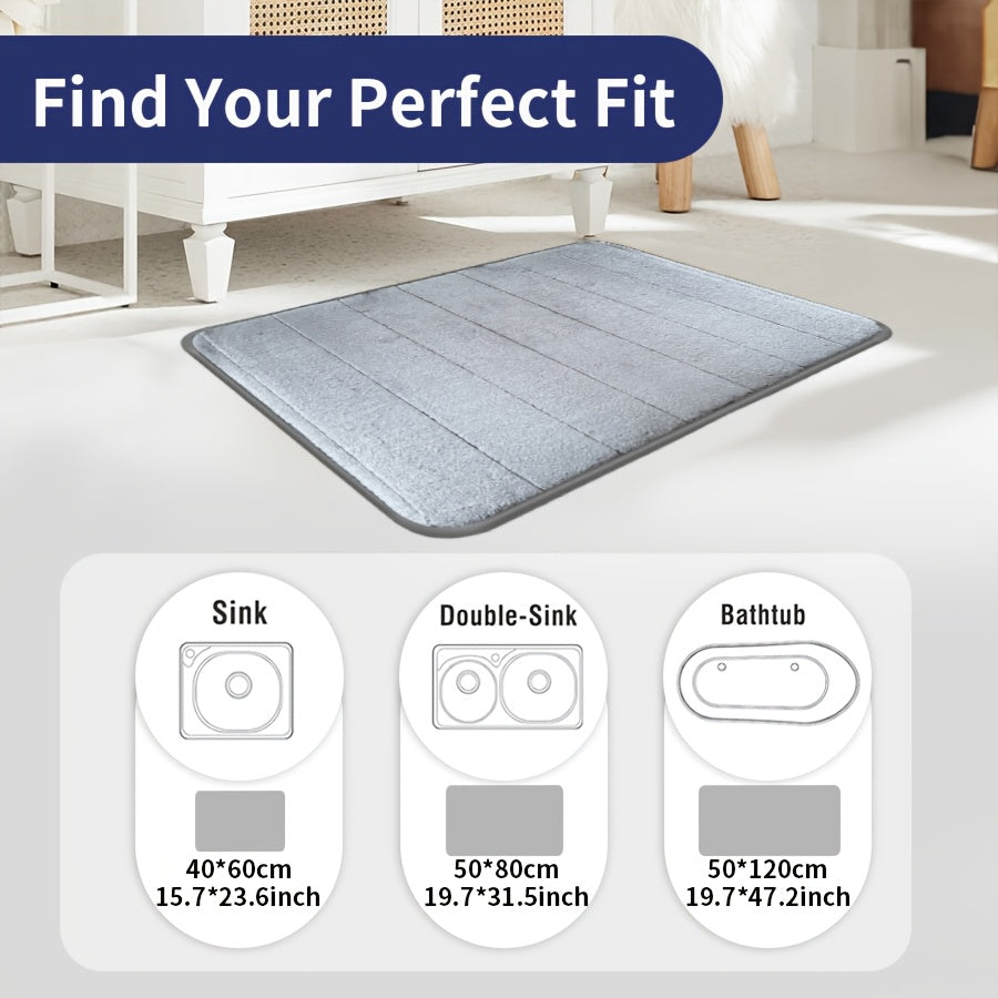 Tapis de salle de bain rayé, six teintes, format