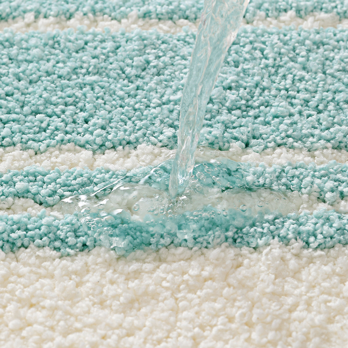 Tapis de salle de bain à rayures, épais