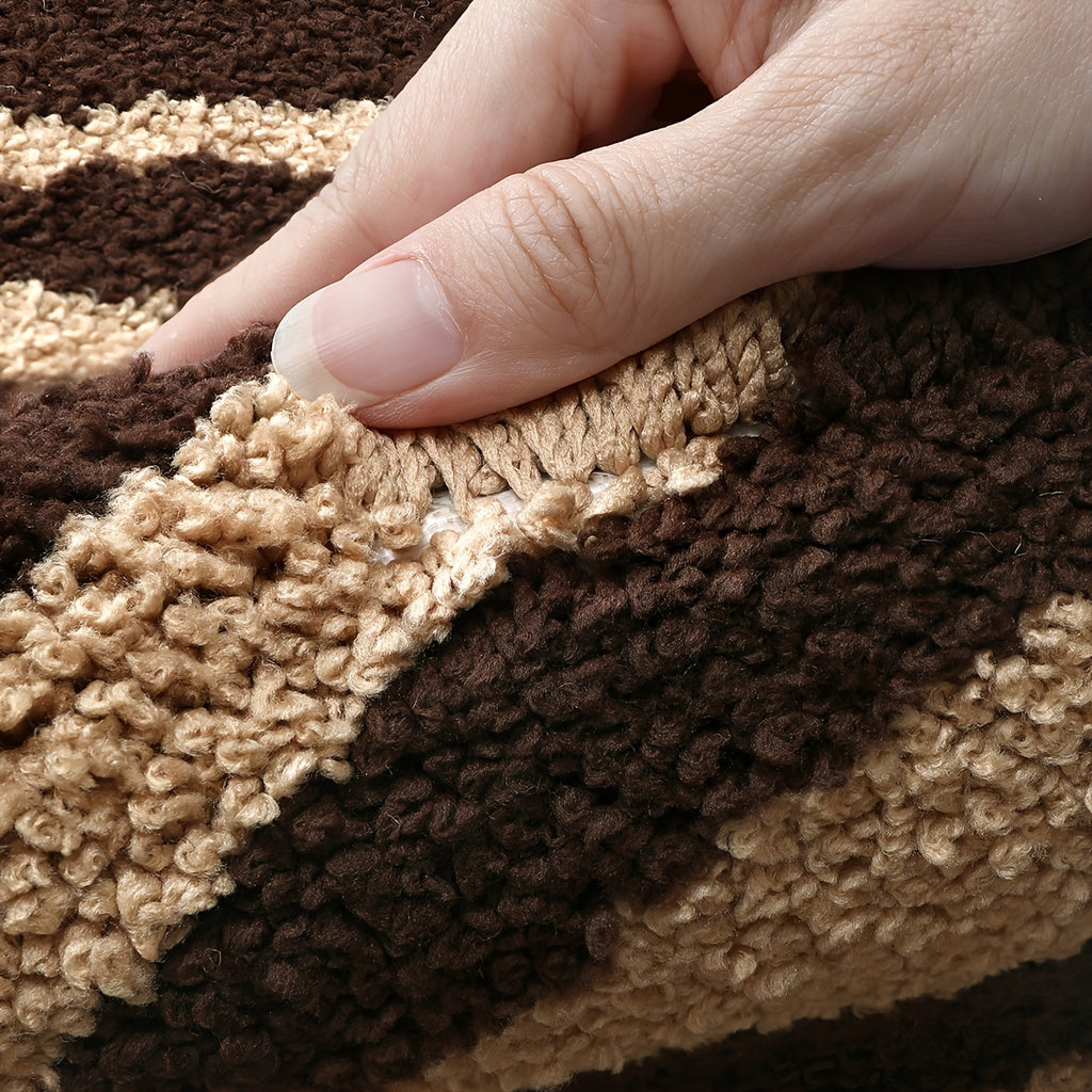 Tapis de salle de bain à rayures zébrées, trois