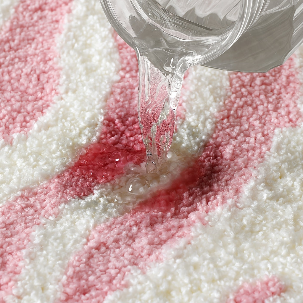 Tapis de salle de bain à rayures zébrées, trois