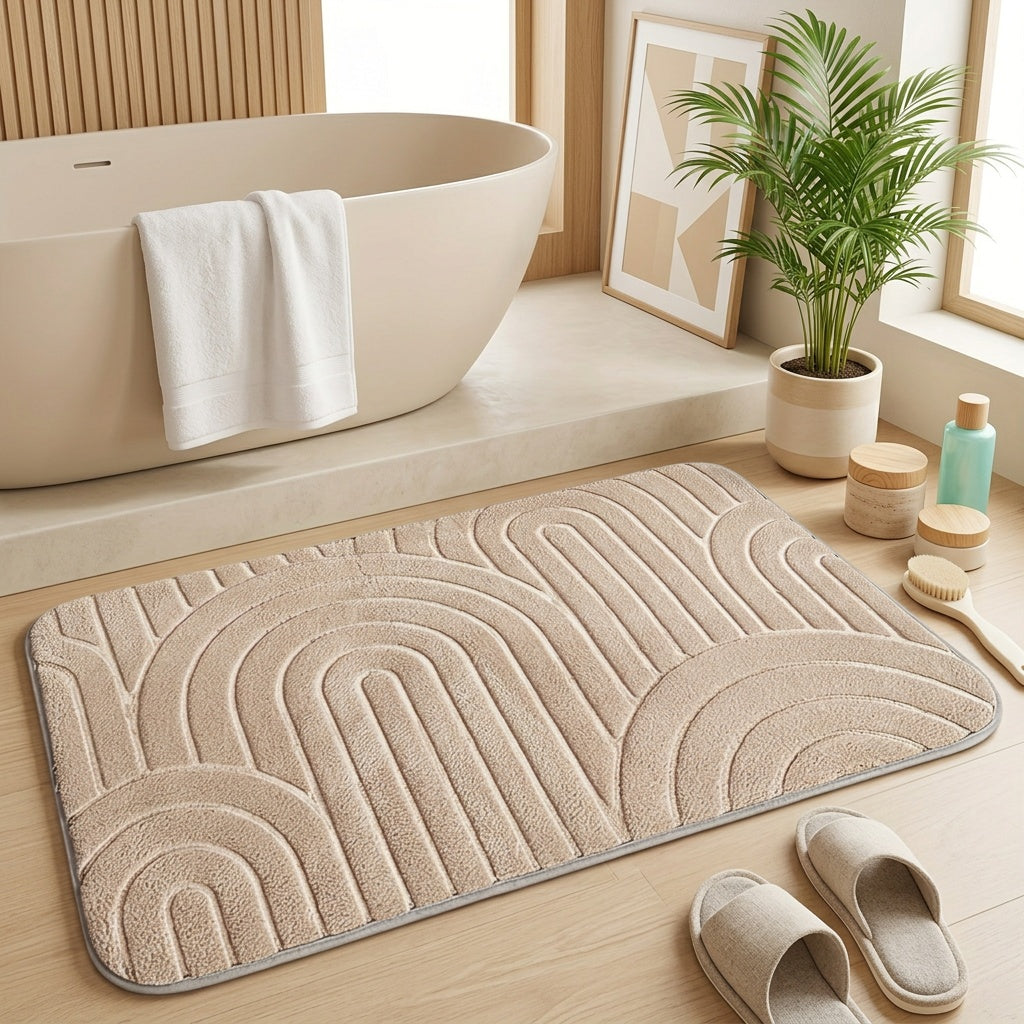 Tapis de salle de bain relief arches en suédine