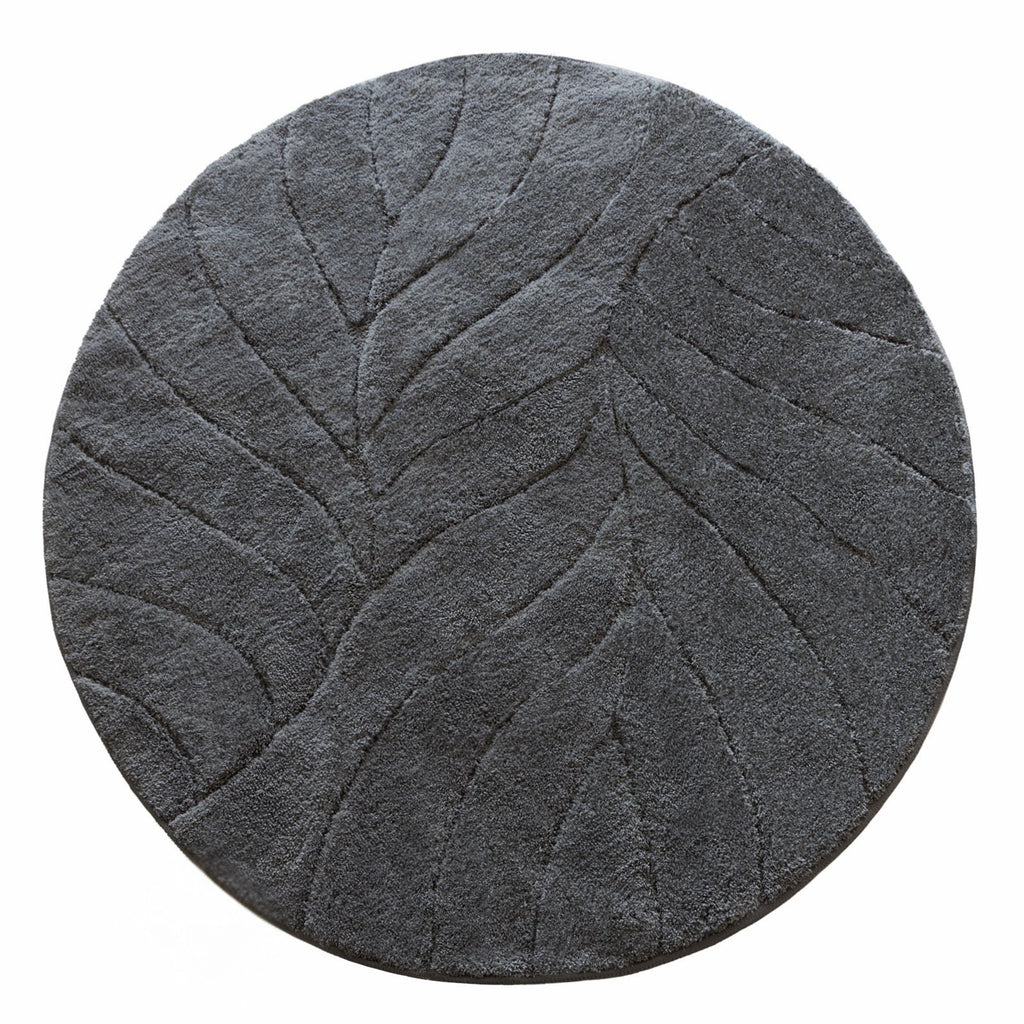 Tapis de salle de bain rond, velours sculpté épais