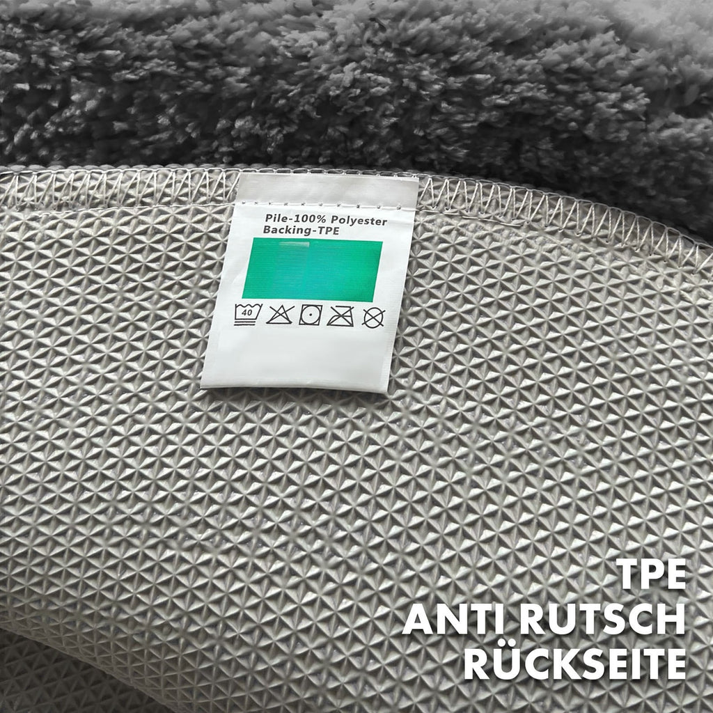 Tapis de salle de bain rond, velours sculpté épais