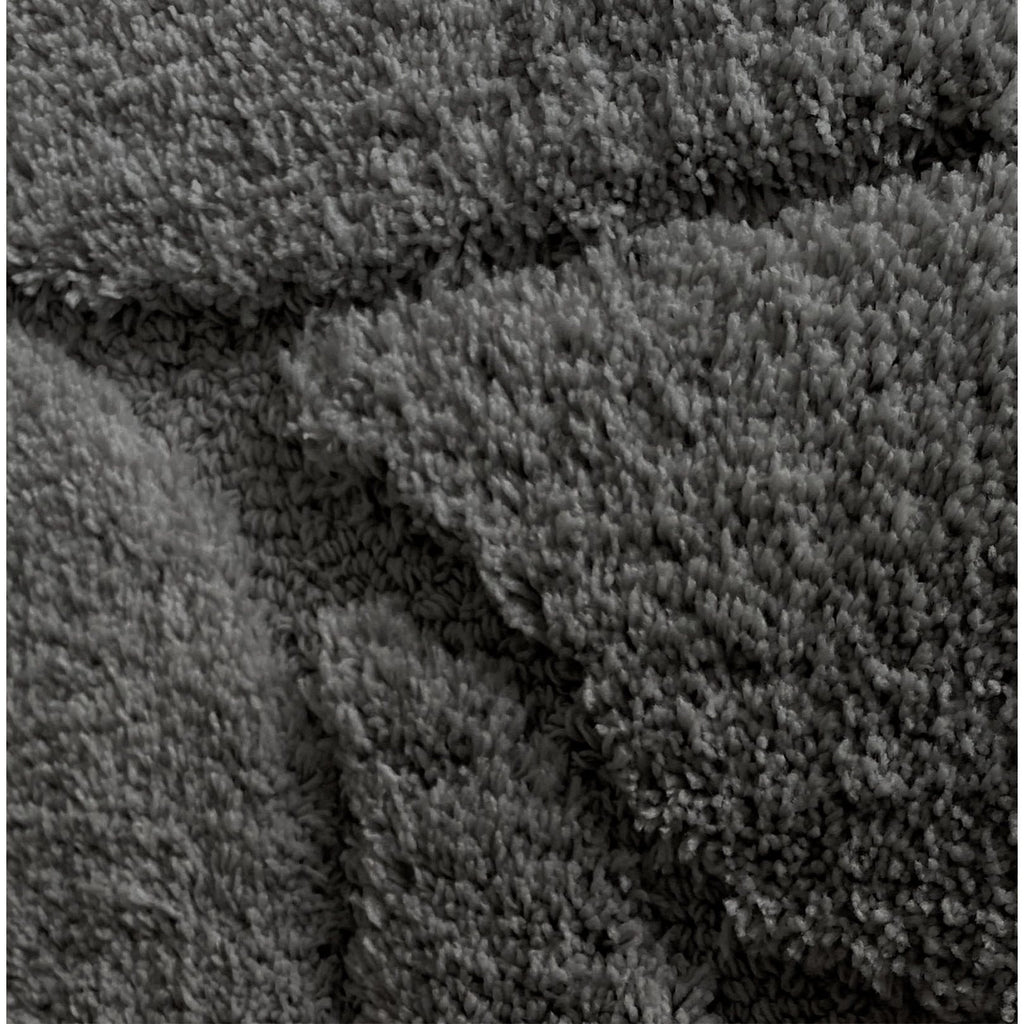 Tapis de salle de bain rond, velours sculpté épais
