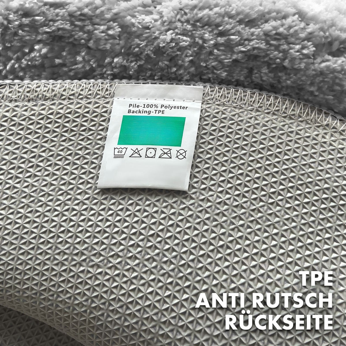 Tapis de salle de bain rond, velours sculpté épais
