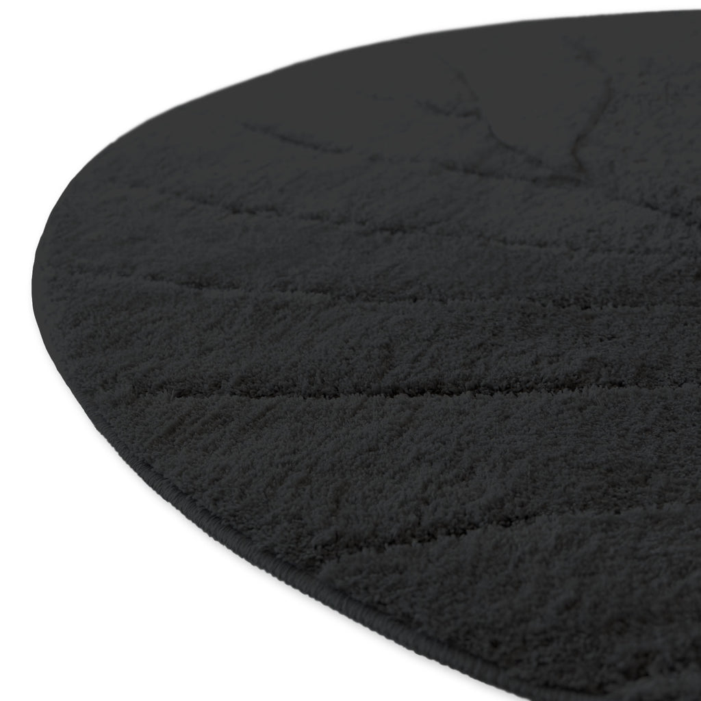 Tapis de salle de bain rond, velours sculpté épais