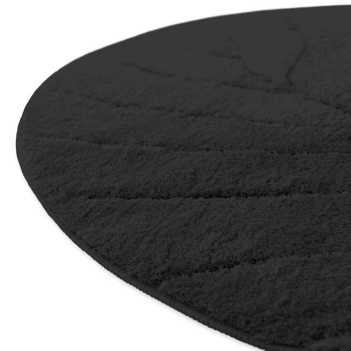 Tapis de salle de bain rond, velours sculpté épais