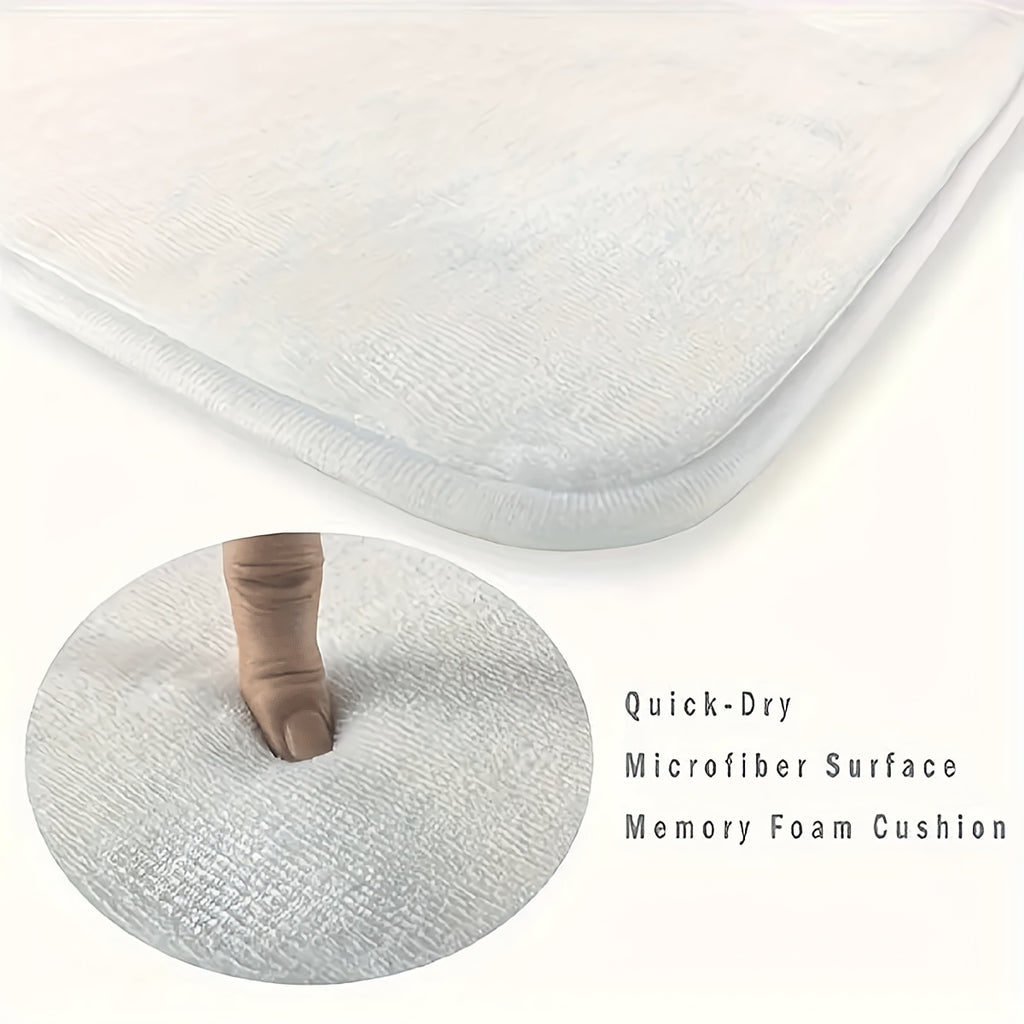 Tapis de salle de bain rond, effet marbre imprimé à plat
