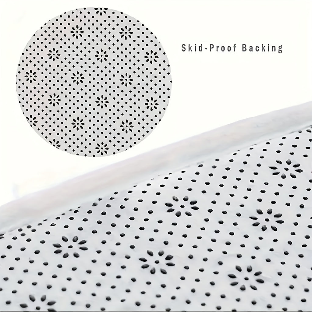 Tapis de salle de bain rond, effet marbre imprimé à plat