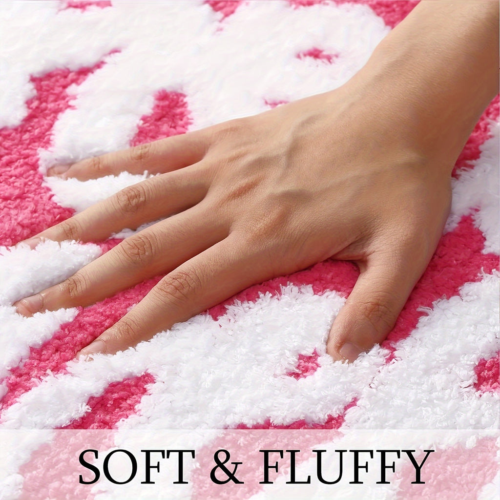 Tapis de salle de bain au lettrage tufté Hello Lovely