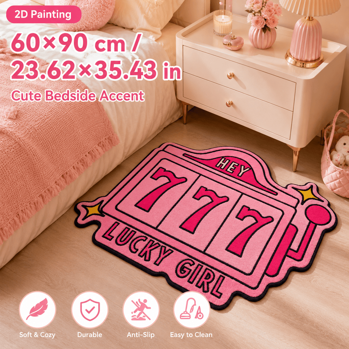 Tapis de salle de bain en velours forme machine à sous