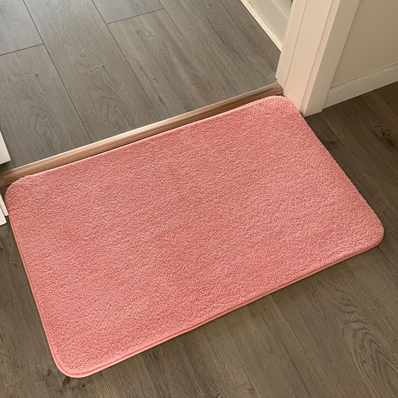 Tapis de salle de bain uni à poils longs