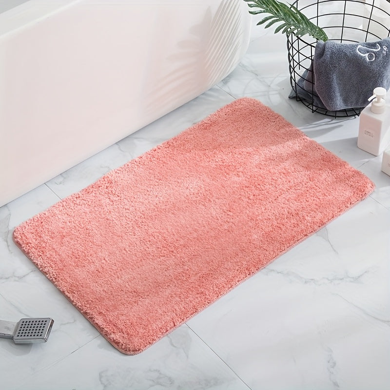 Tapis de salle de bain uni à poils longs