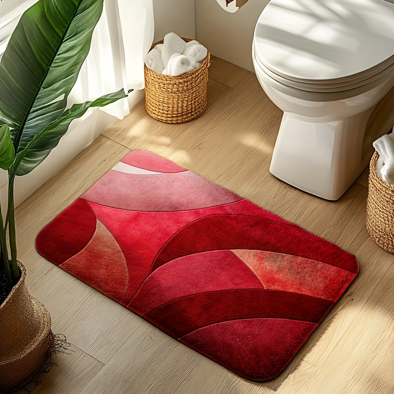 Tapis de salle de bain, motif de courbes abstraites
