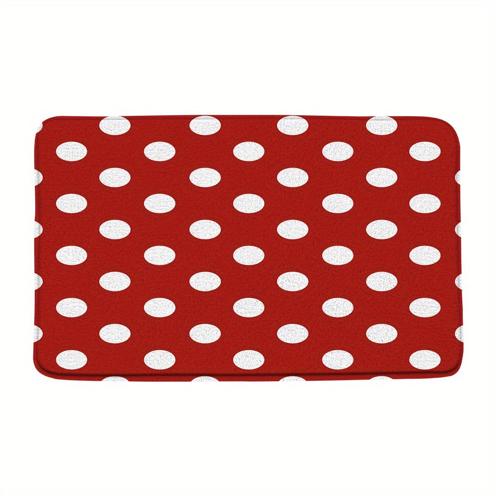 Tapis de salle de bain à pois, style rétro