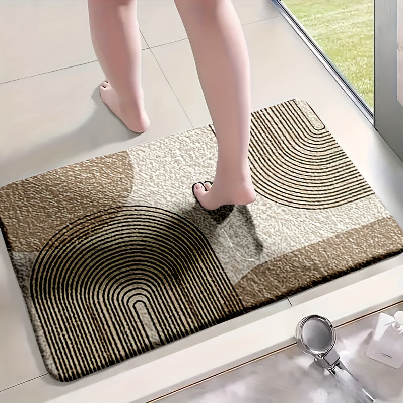 Tapis de salle de bain, parure de 4 pièces mid-century