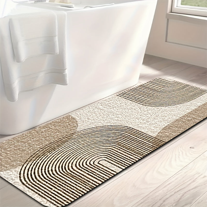 Tapis de salle de bain, parure de 4 pièces mid-century