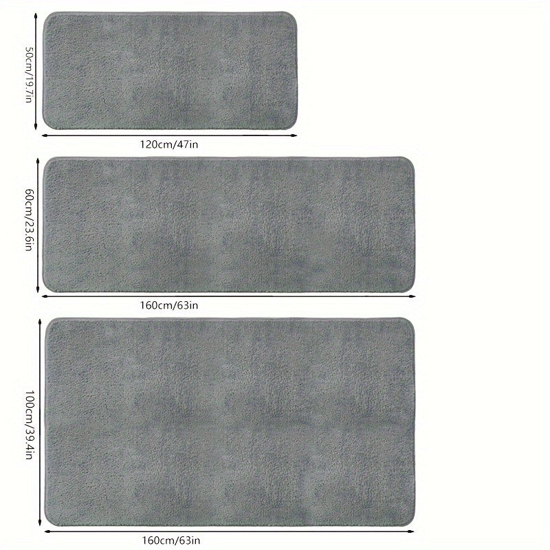 Tapis de salle de bain shaggy à poils longs, neuf teintes