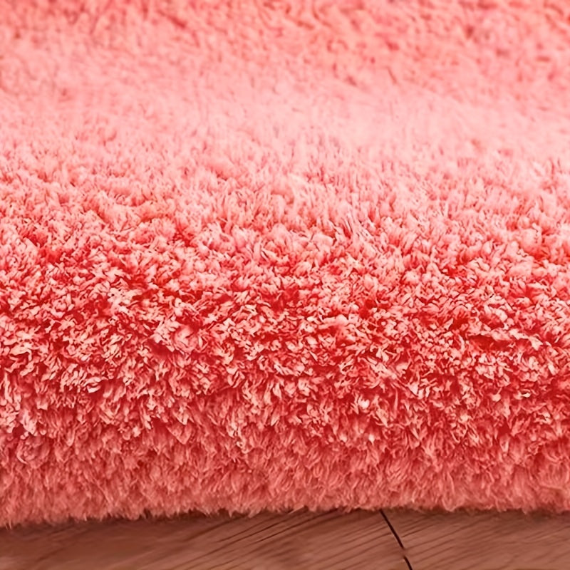 Tapis de salle de bain shaggy, parure de quatre pièces