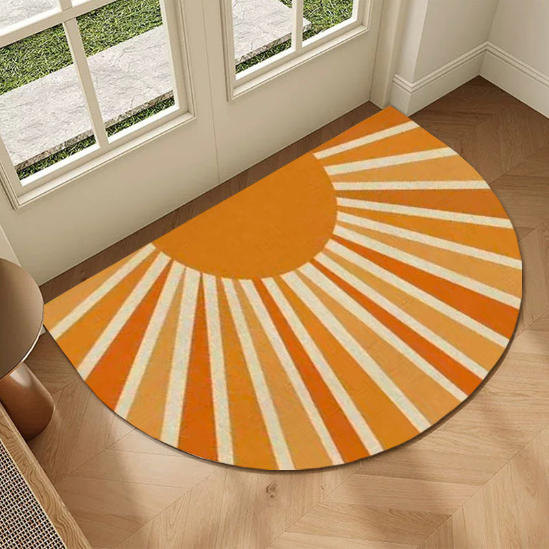 Tapis de salle de bain soleil rétro, flanelle fine