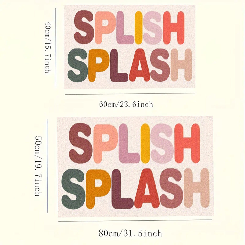 Tapis de salle de bain Splish Splash, lettrage