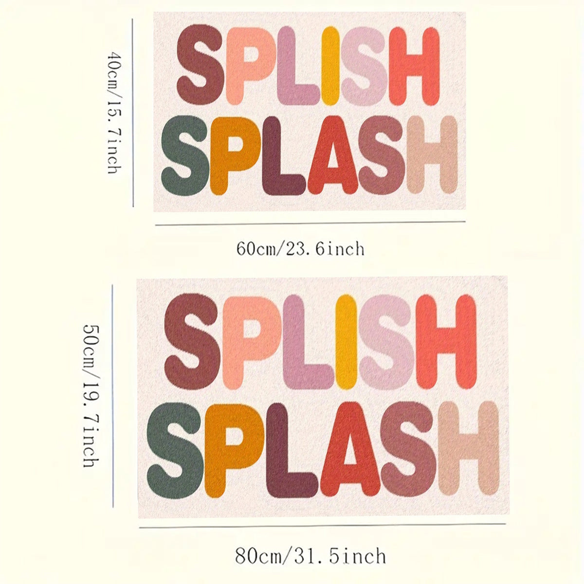 Tapis de salle de bain Splish Splash, lettrage