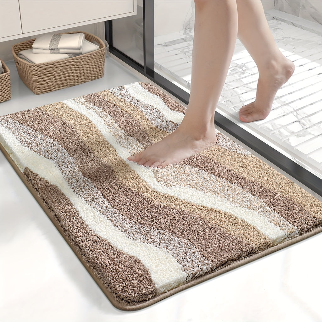 Tapis de salle de bain à strates ondulées