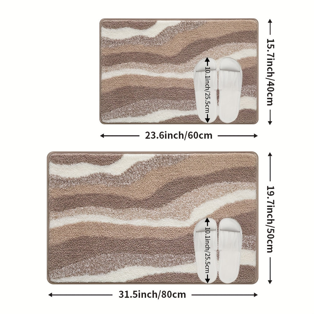 Tapis de salle de bain à strates ondulées