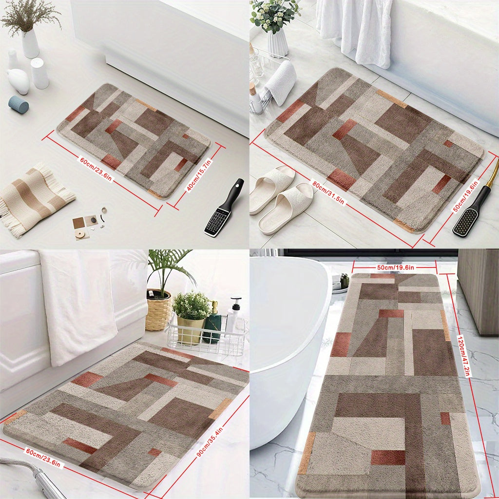 Tapis de salle de bain, blocs imprimés
