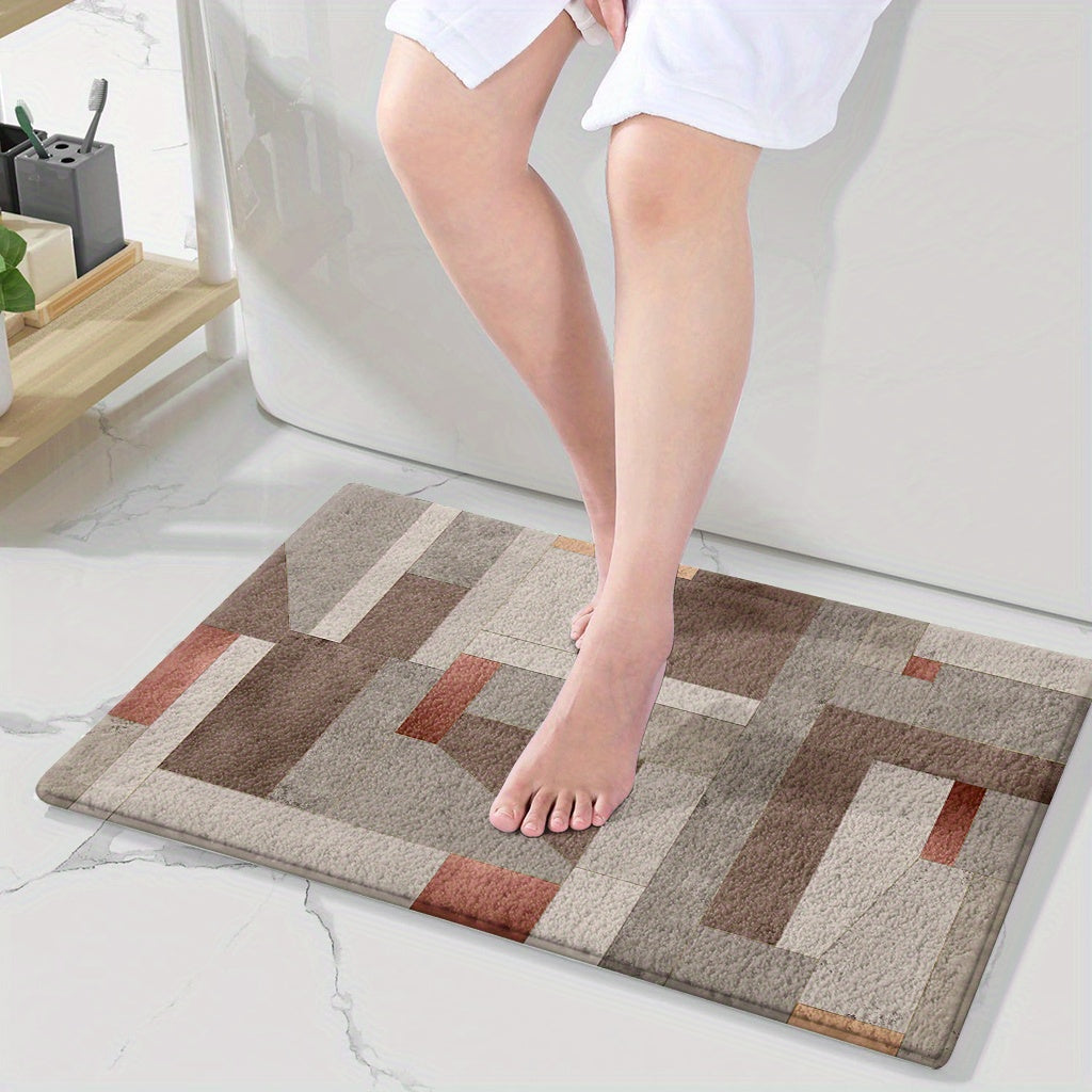 Tapis de salle de bain, blocs imprimés