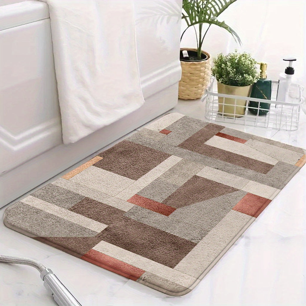 Tapis de salle de bain, blocs imprimés