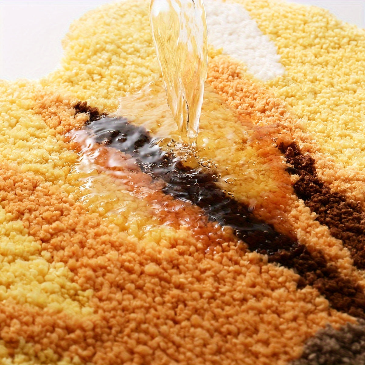 Tapis de salle de bain tournesol tufté, 2 000 g/m² épais
