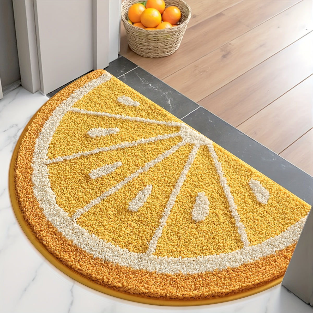 Tapis de salle de bain tranche d', rond ou demi-lune