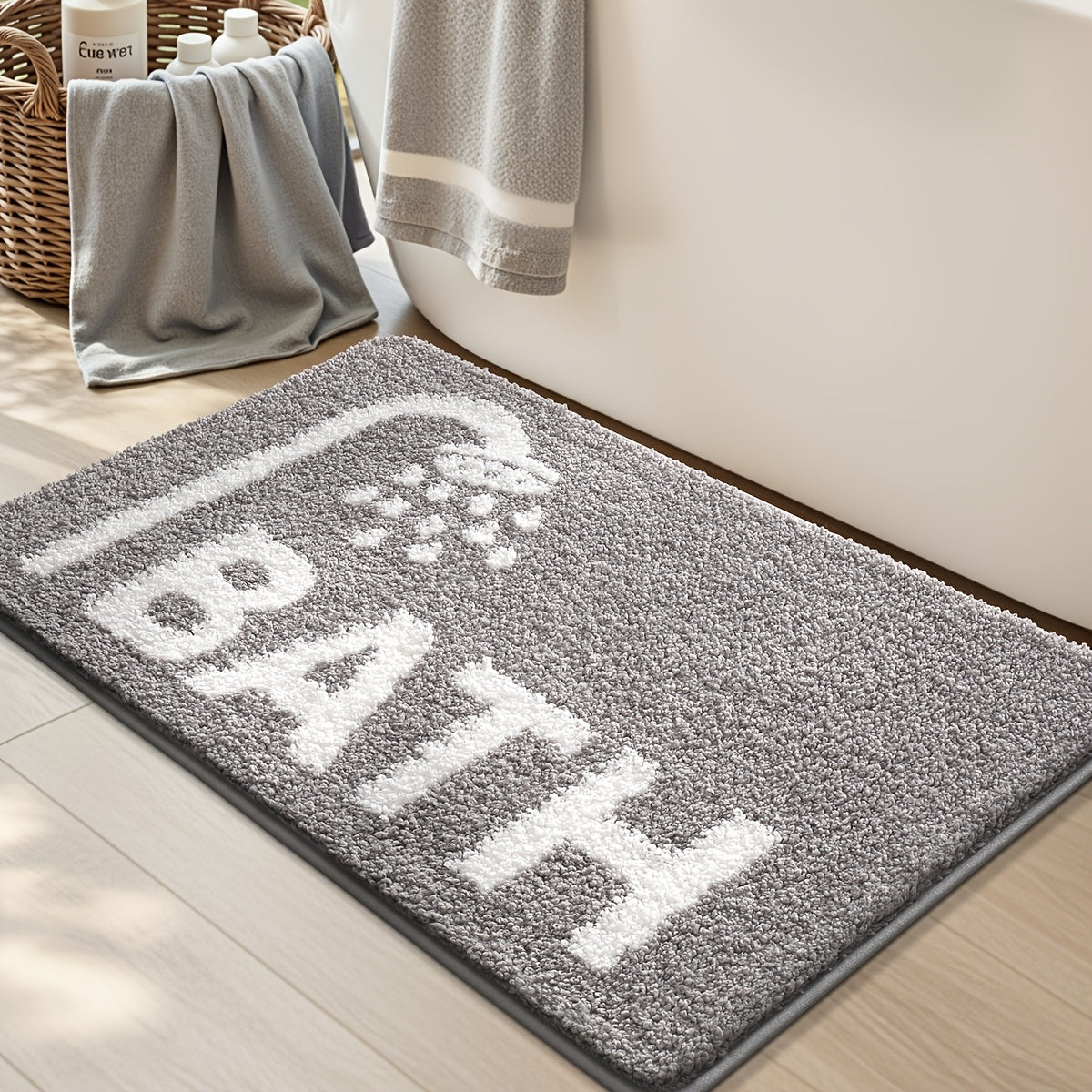 Tapis de salle de bain tufté motif Bath, 1800 g/m²