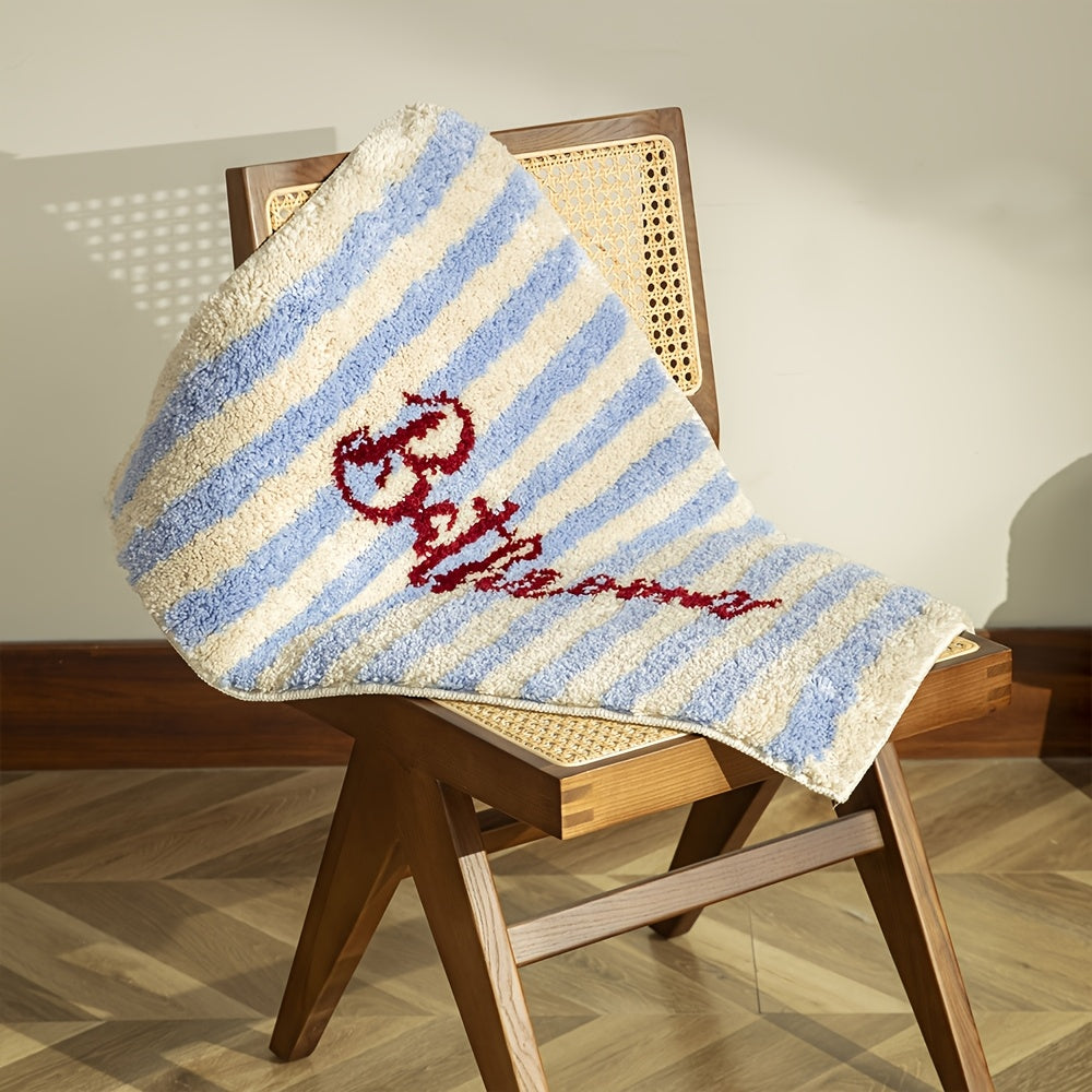 Tapis de salle de bain, rayures ou damier tuftés