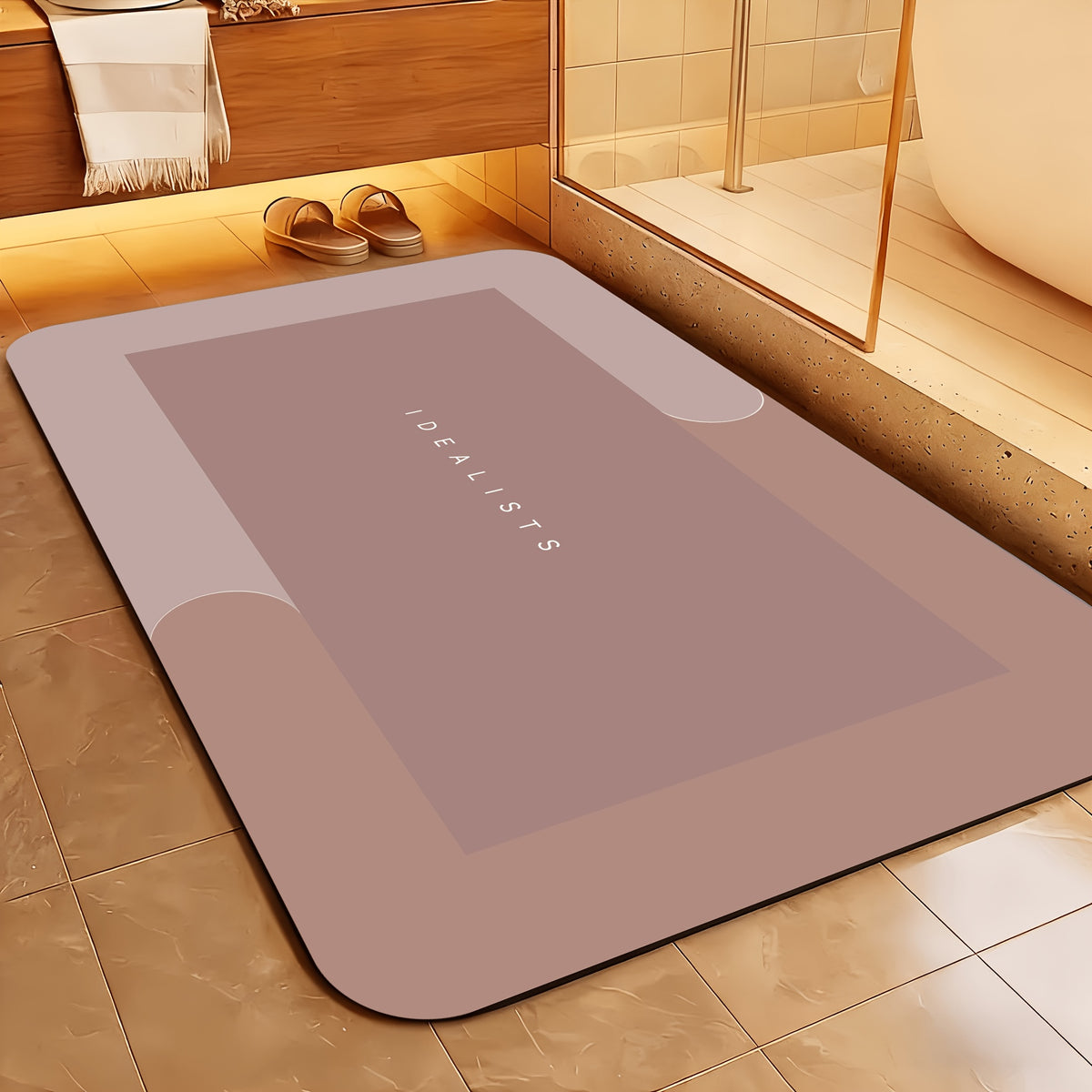 Tapis de salle de bain ultra-absorbant, séchage rapide et fin