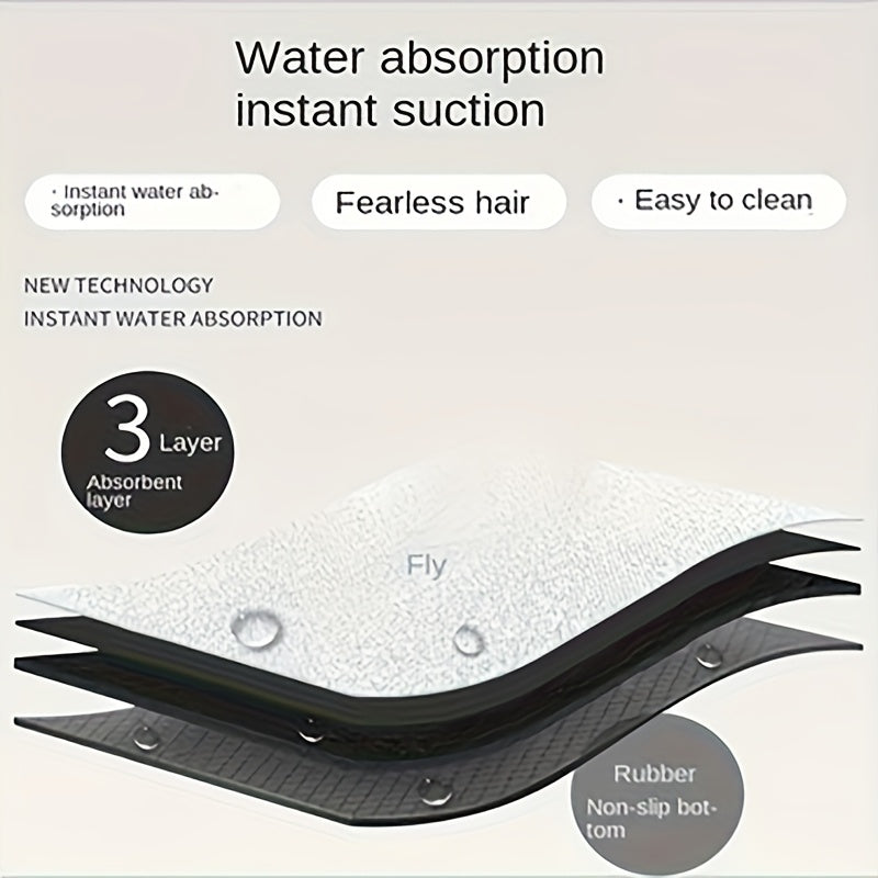 Tapis de salle de bain ultra-absorbant, séchage rapide et fin